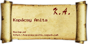 Kopácsy Anita névjegykártya