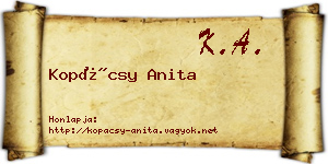 Kopácsy Anita névjegykártya